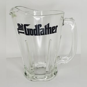 Vintage: Clear Ribbed Edges, Glass Pitcher: The Godfather - 64 Oz, Rare